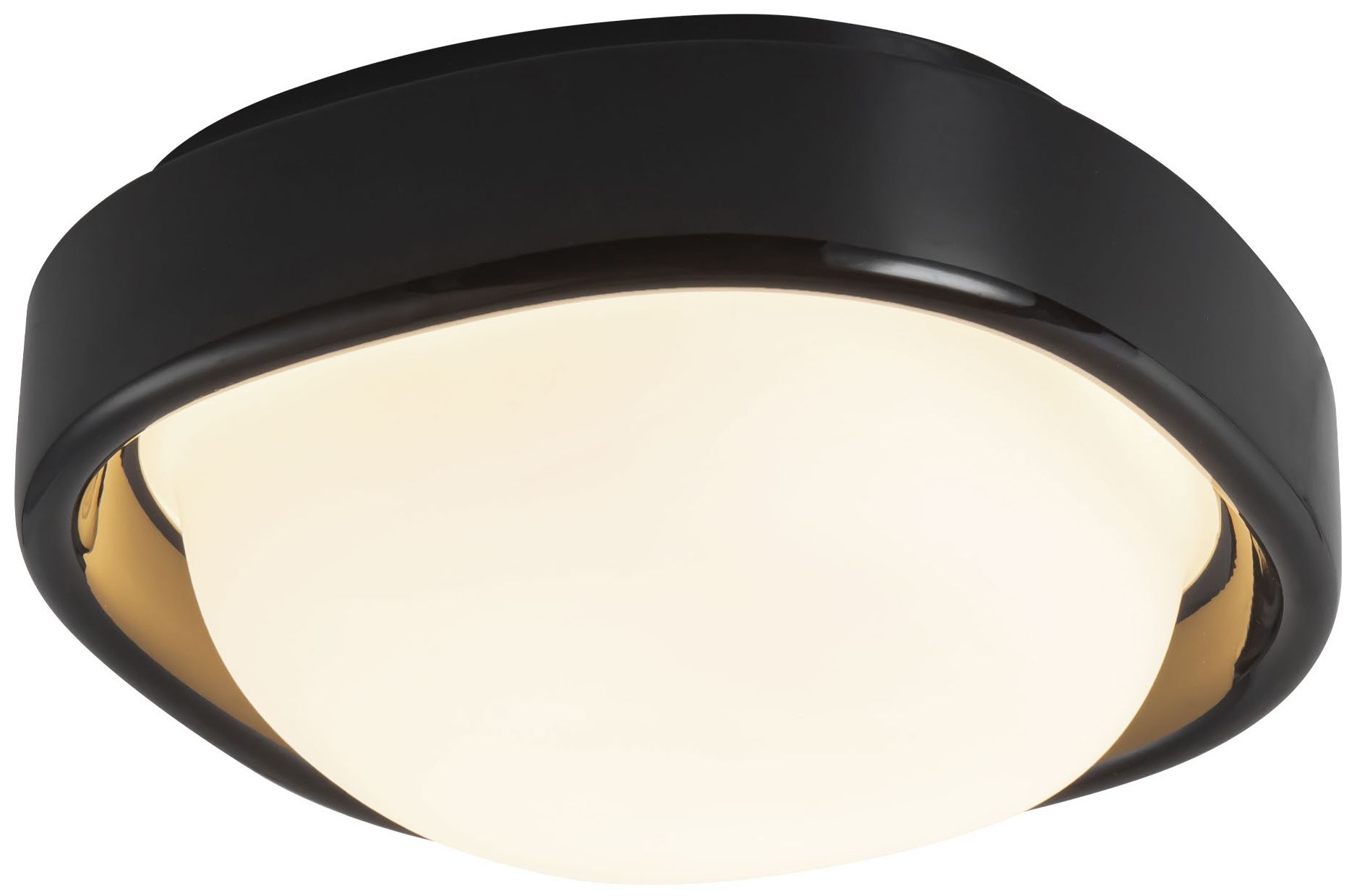 Image 3 Pebble 8-in Glossy Black dimmable LED Flush Mount more views