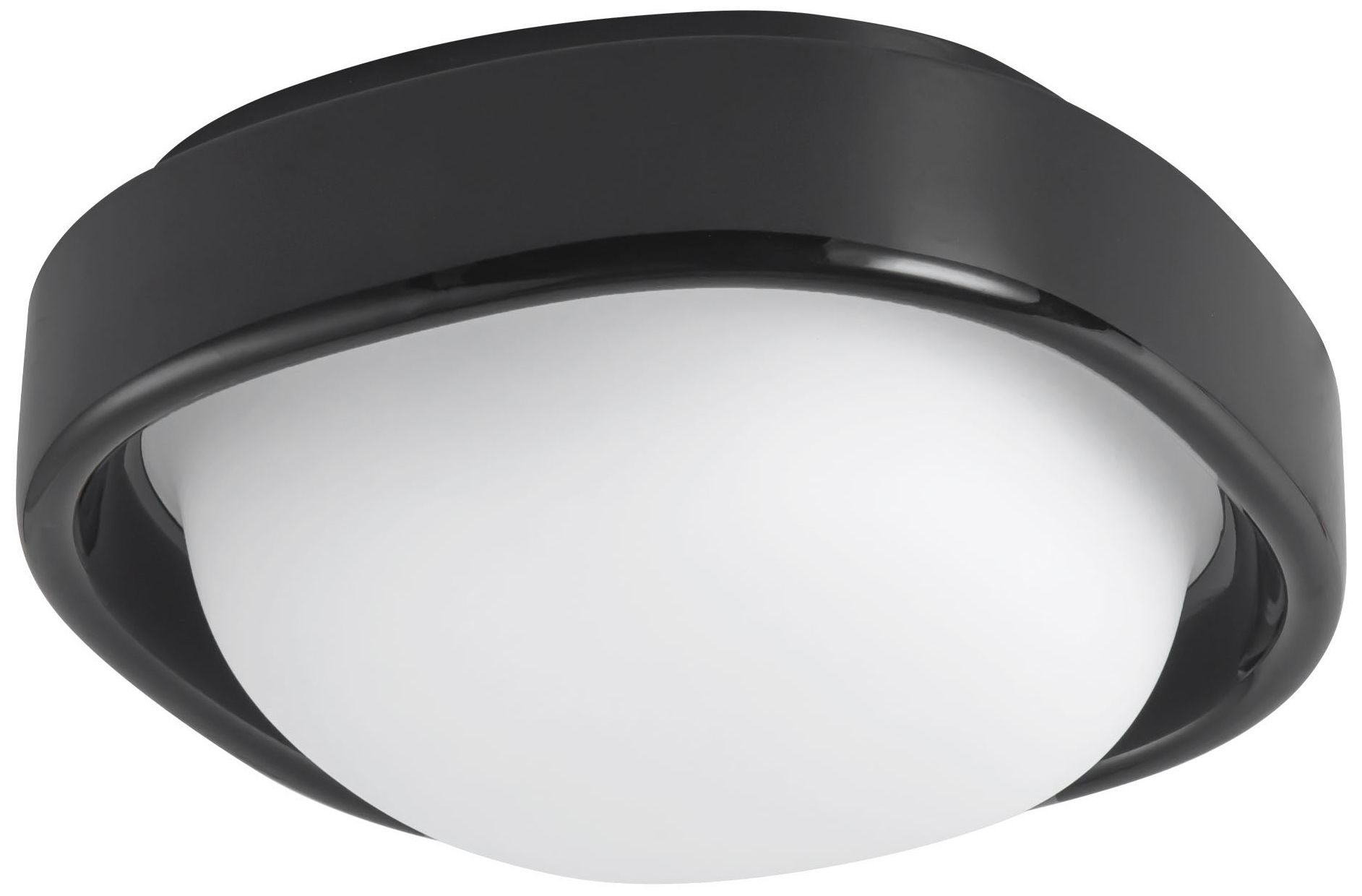 Image 4 Pebble 8-in Glossy Black dimmable LED Flush Mount more views