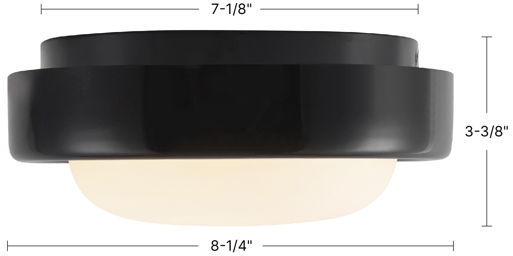 Image 7 Pebble 8-in Glossy Black dimmable LED Flush Mount more views