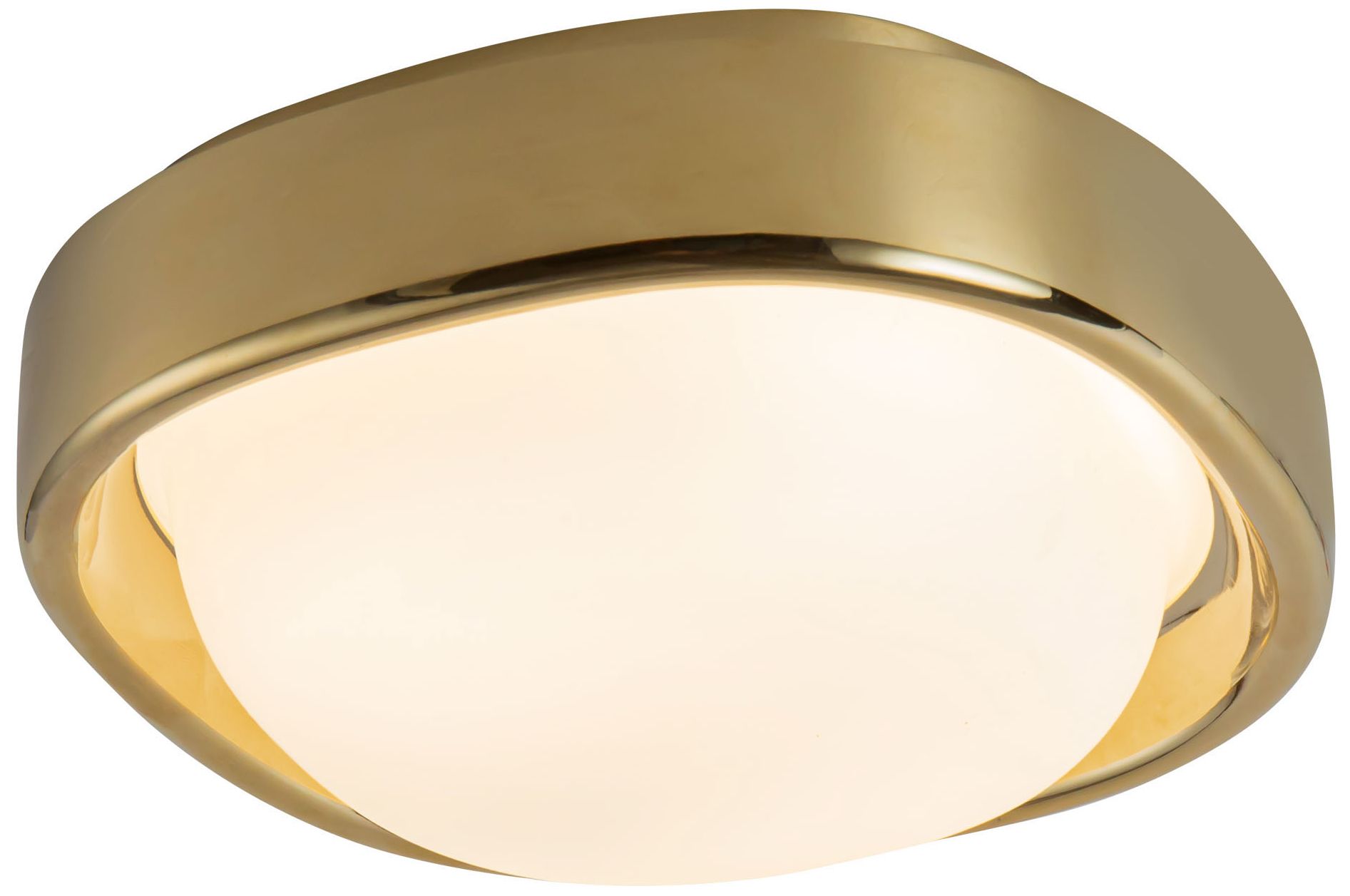 Image 3 Pebble 8-in Metallic Brass dimmable LED Flush Mount more views