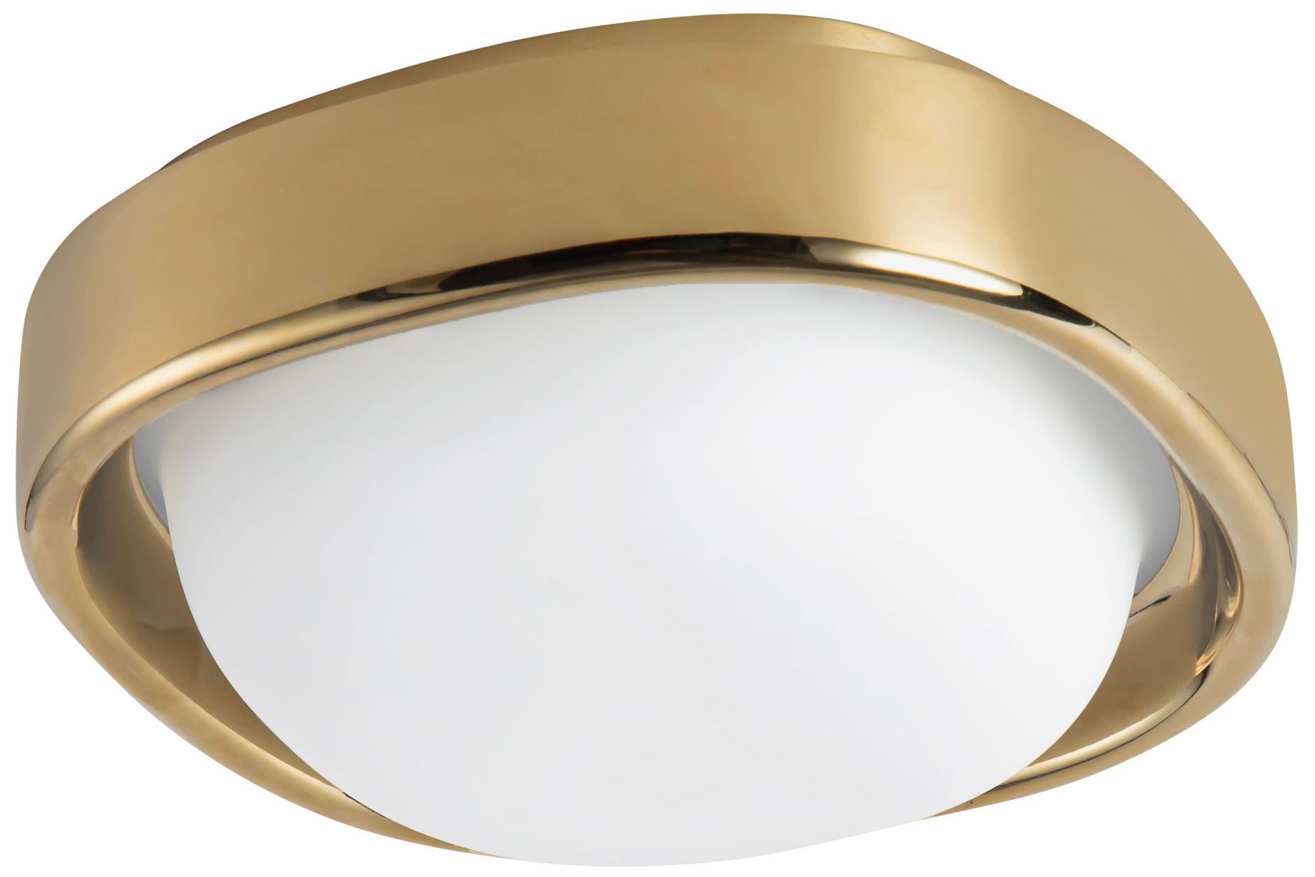 Image 4 Pebble 8-in Metallic Brass dimmable LED Flush Mount more views