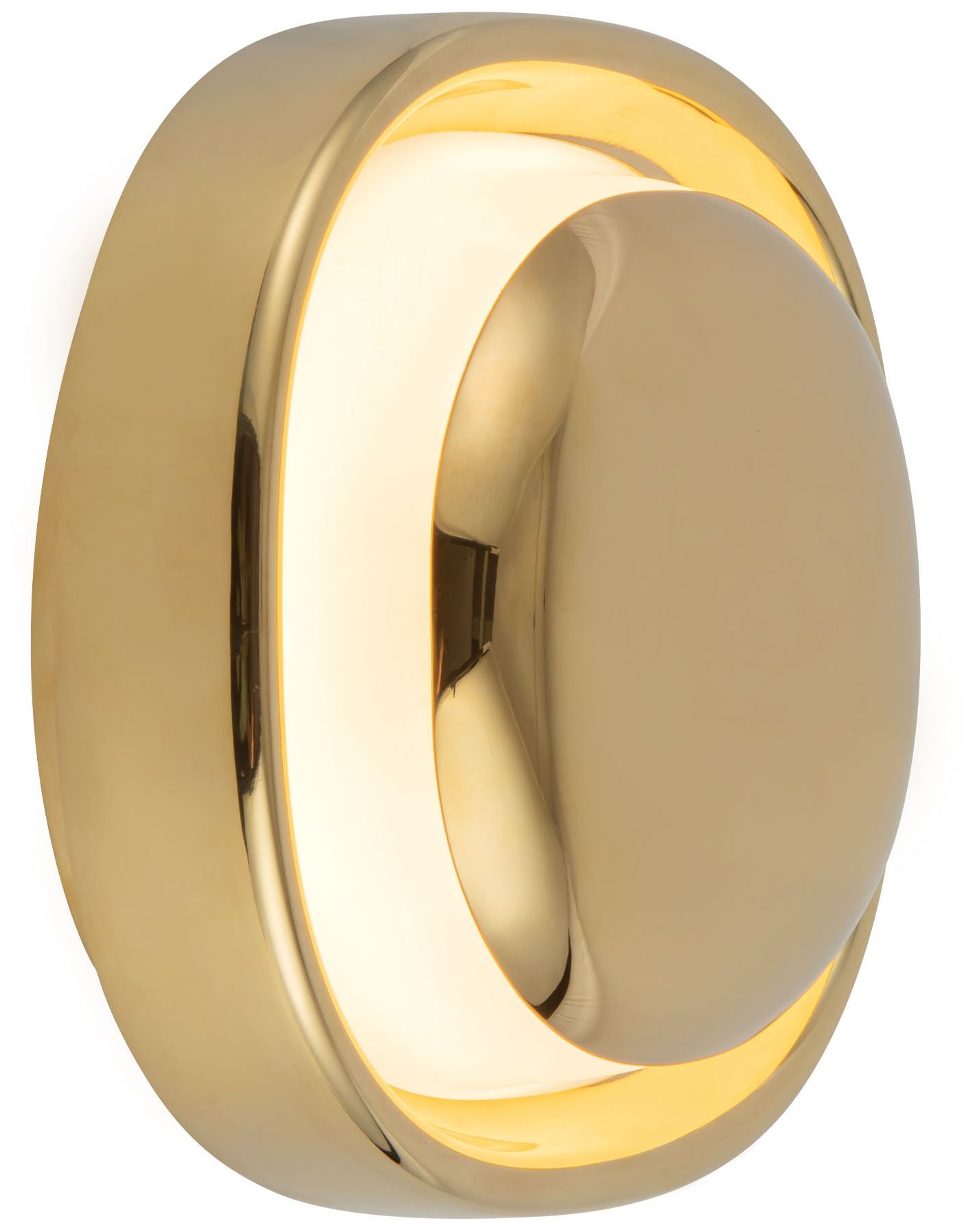 Image 3 Pebble 8-in Metallic Brass dimmable LED Wall Sconce more views
