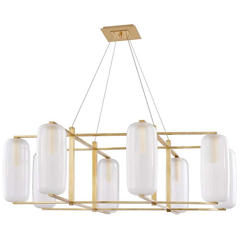 Image 1 Pebble 8 Light Chandelier - Aged Brass
