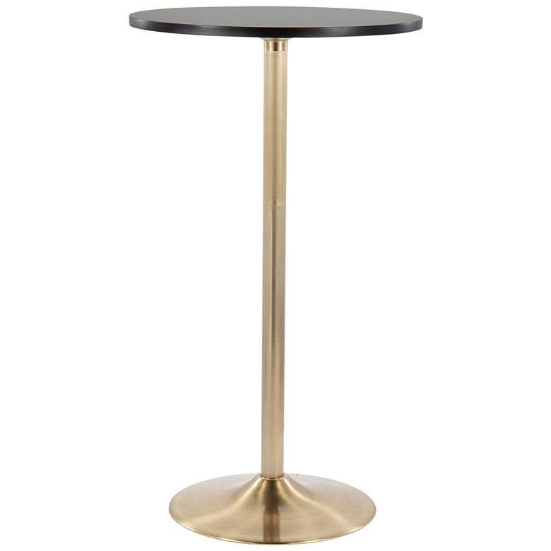 Image 1 Pebble Adjustable Dining or Bar Table Gold Metal White Wood by LumiSource