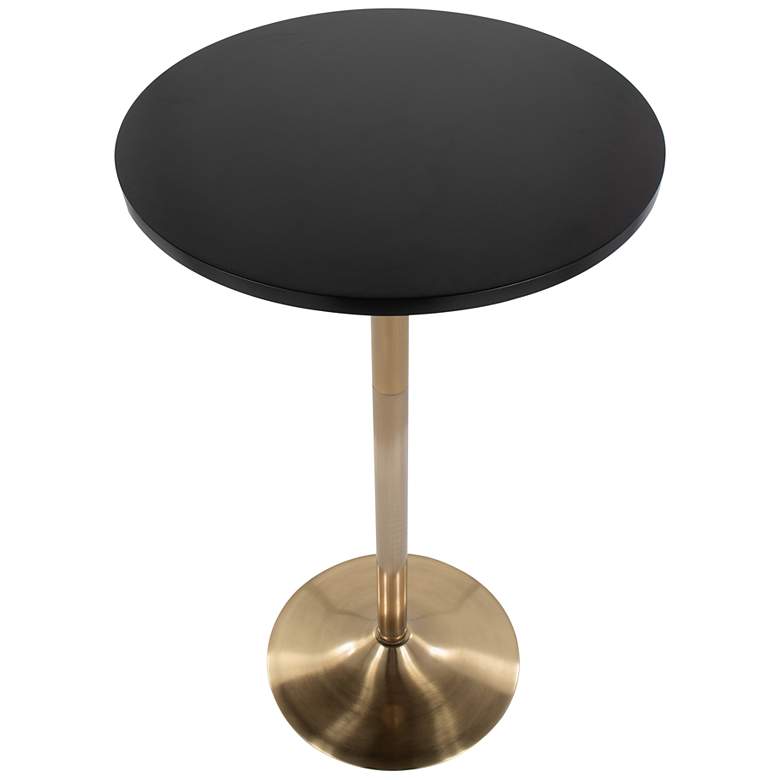 Image 2 Pebble Adjustable Dining or Bar Table Gold Metal White Wood by LumiSource more views