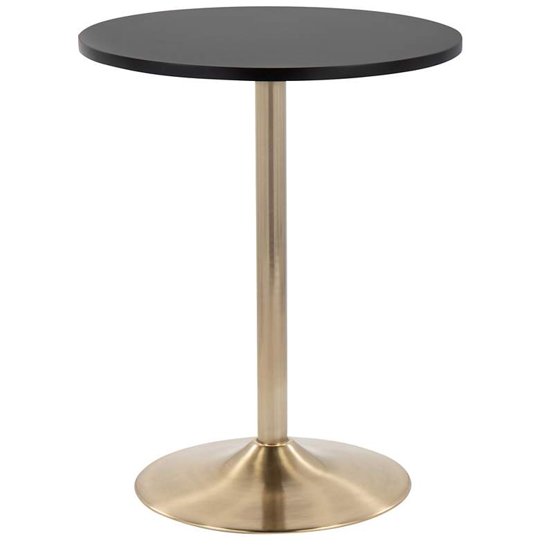 Image 3 Pebble Adjustable Dining or Bar Table Gold Metal White Wood by LumiSource more views