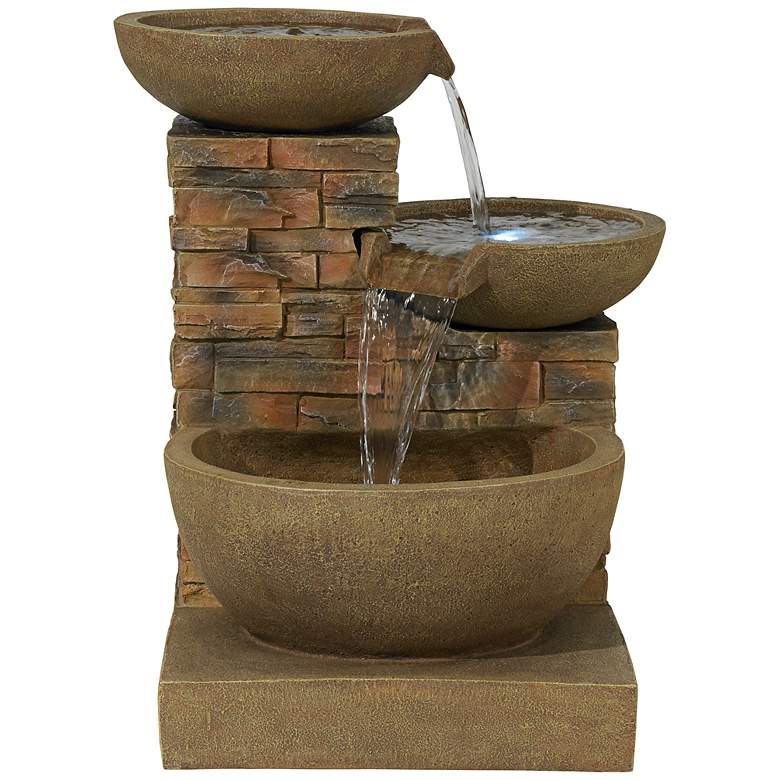 Image 1 Pebble Glen Tipping Bowls LED Fountain