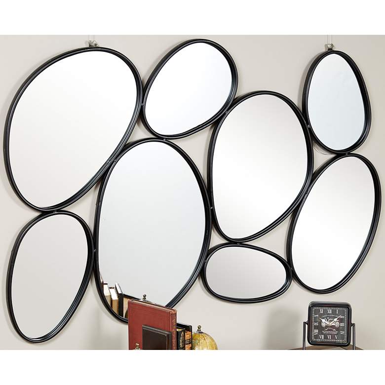 Image 7 Pebble Matte Black 54 inch x 35 inch Bubble Cluster Wall Mirror more views