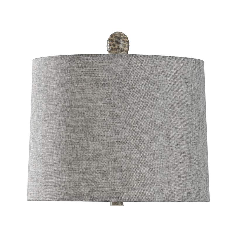 Image 5 Pebble Pale Texturized Resin Table Lamp With Textured Grey Shade more views