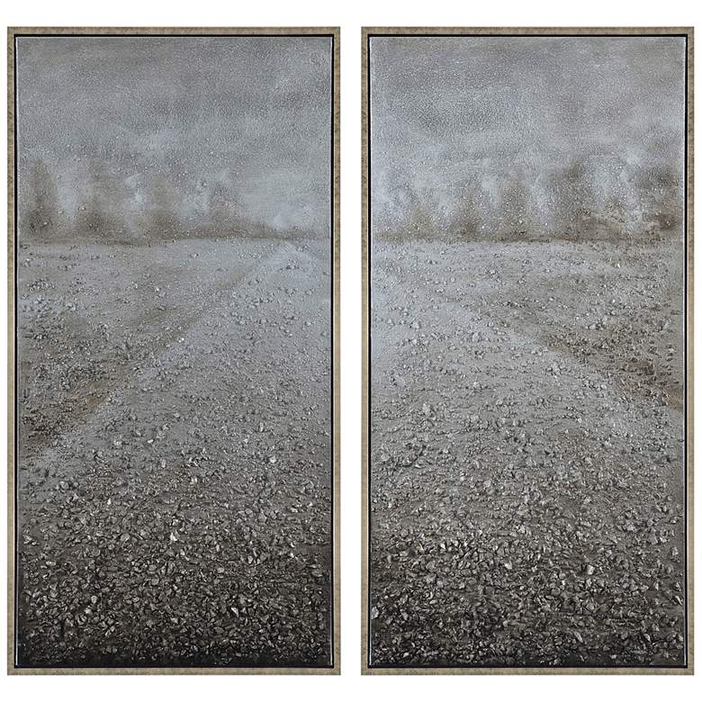 Image 3 Pebble Road 48"W Metallic 2-Piece Framed Canvas Wall Art Set