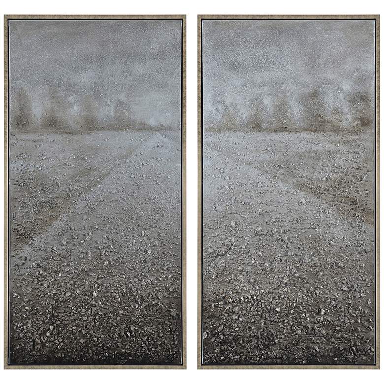 Image 3 Pebble Road 48 inchW Metallic 2-Piece Framed Canvas Wall Art Set