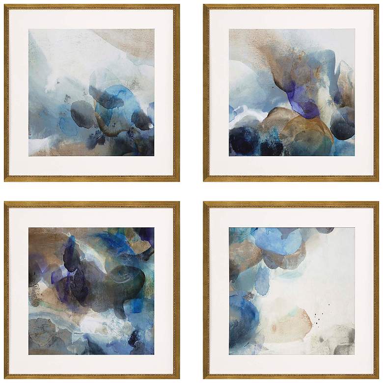 Image 1 Pebbles 21"W x 21"H Framed Art Set of 4
