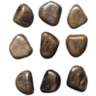 Pebbles Set of Nine Walnut Wd Wall Decor