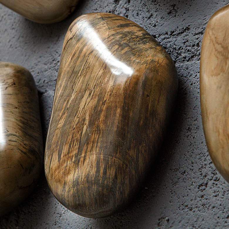 Image 3 Pebbles Walnut Wood Wall Decor Set of Nine more views