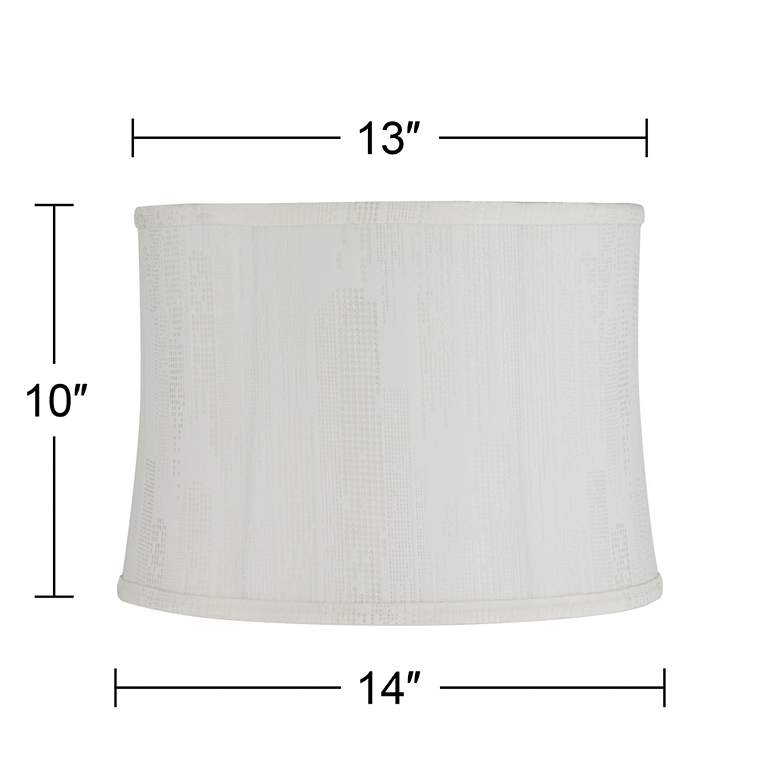 Image 7 Pecan Off-White Softback Drum Lamp Shade 13x14x10 (Washer) more views