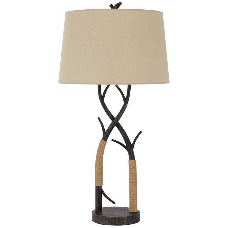 Image 2 Pecos Black Iron and Ropes Tree Branch Table Lamp