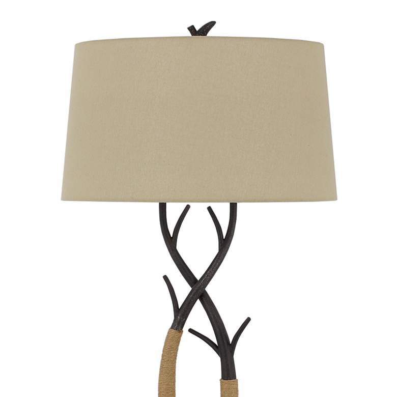 Image 2 Pecos Black Iron Tan Ropes Tree Branch Floor Lamp more views