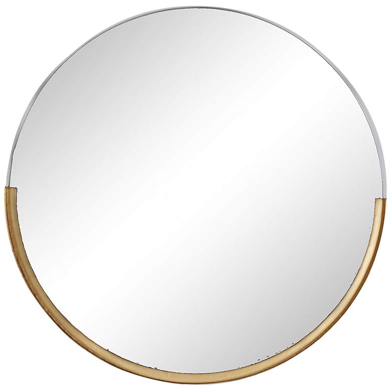 Image 2 Pederson Matte Gold Metal 31 inch Round Wall Mirror
