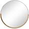 Pederson Matte Gold Metal 31" Round Wall Mirror