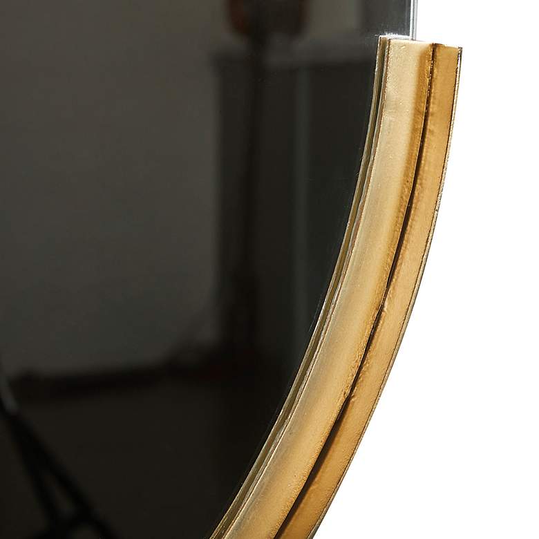 Image 3 Pederson Matte Gold Metal 31 inch Round Wall Mirror more views