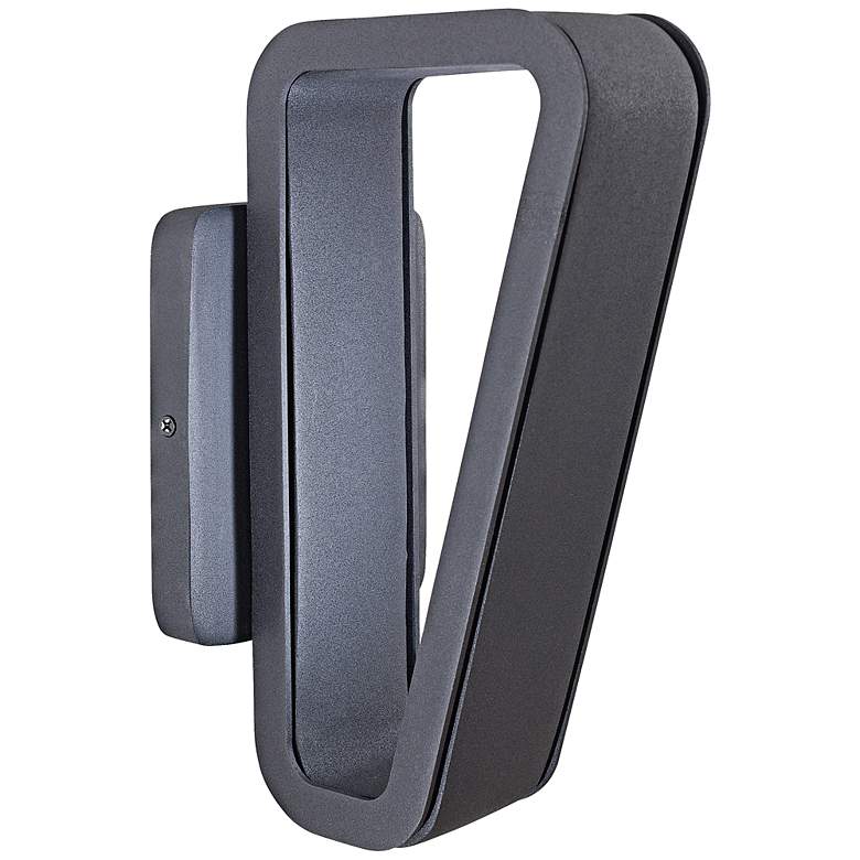 Image 1 Pediment 11 1/4"H Black LED Outdoor Wall Light