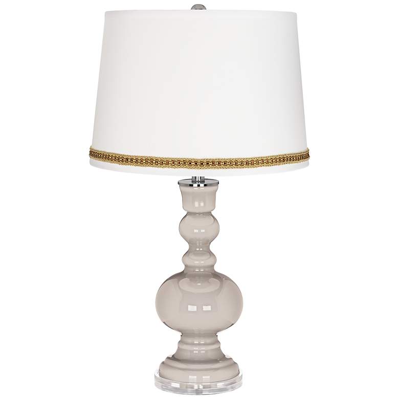 Image 1 Pediment Apothecary Table Lamp with Braid Trim