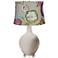 Pediment Beige with Flowers Ovo Table Lamp