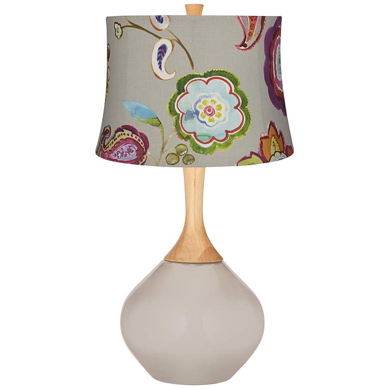 Image 1 Pediment Beige with Flowers Wexler Table Lamp