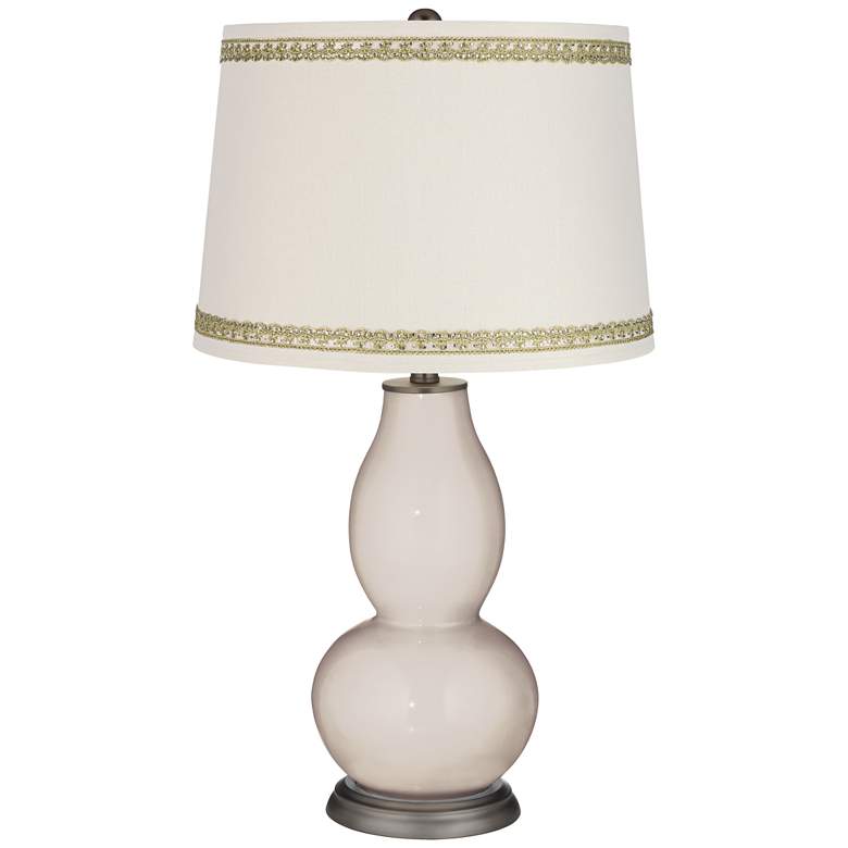 Image 1 Pediment Double Gourd Table Lamp with Rhinestone Lace Trim