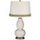 Pediment Double Gourd Table Lamp with Scallop Lace Trim