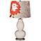 Pediment Orange Floral Shade Double Gourd Table Lamp