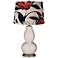 Pediment Red and Blue Flowers Double Gourd Table Lamp