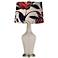 Pediment Red and Blue Flowers Shade Anya Table Lamp