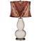 Pediment Red Chevron Shade Double Gourd Table Lamp