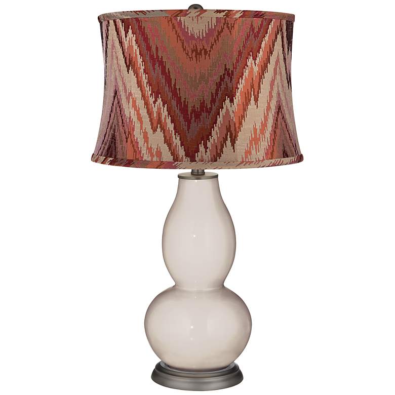 Image 1 Pediment Red Chevron Shade Double Gourd Table Lamp