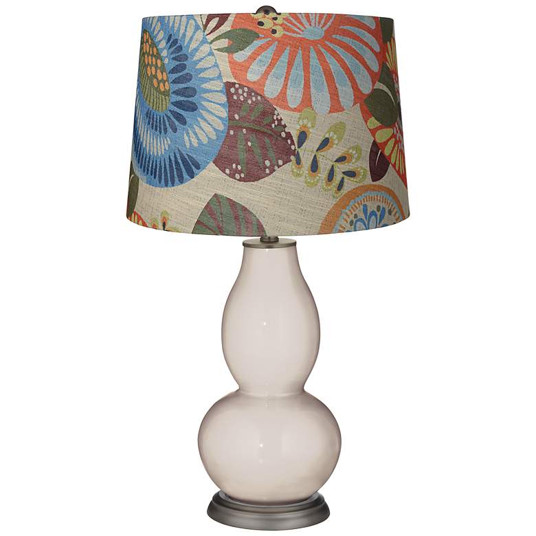Image 1 Pediment Tropic Drum Shade Double Gourd Table Lamp
