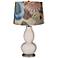 Pediment Tropic Drum Shade Double Gourd Table Lamp