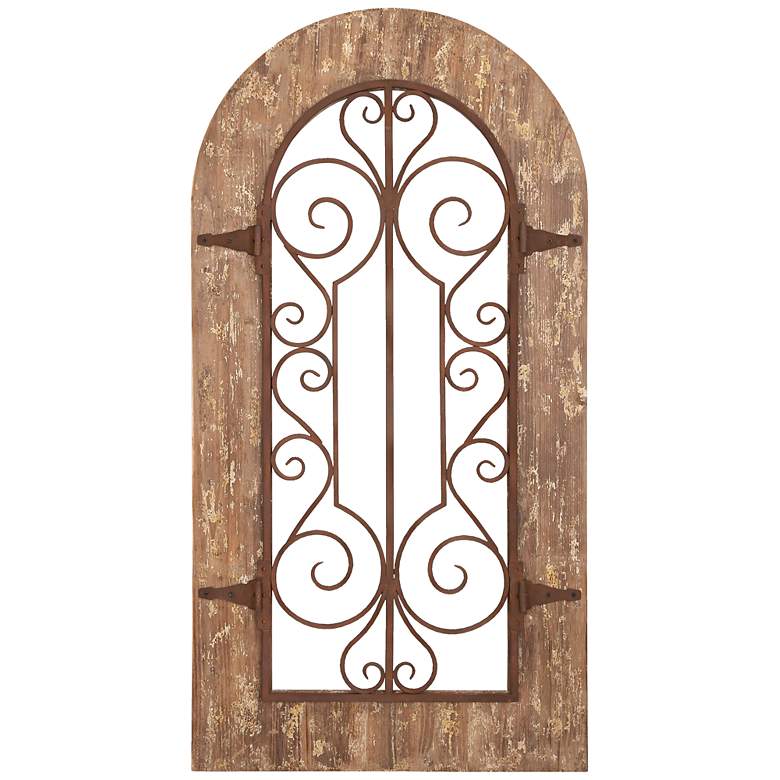 Image 1 Pedrick Metal and Wood 38" High Arch Wall Art
