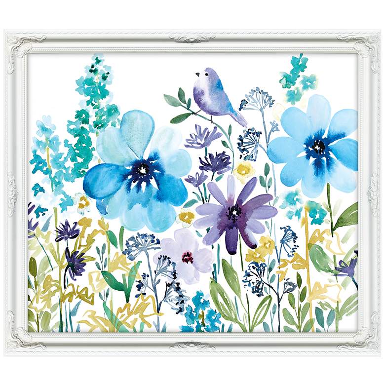 Image 2 Peek-A-Blue 32" Wide Illustrated Framed Floral Wall Art