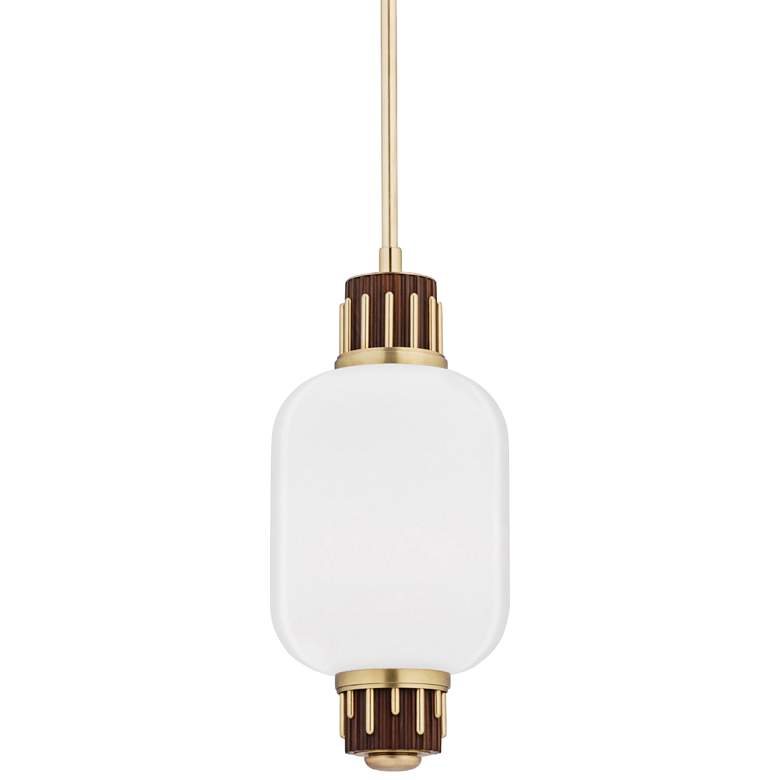 Image 1 Peekskill 10 3/4" Wide Aged Brass Mini Pendant Light
