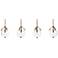 Peele 44" Wide Antique Brass and Glass Multi-Light Pendant