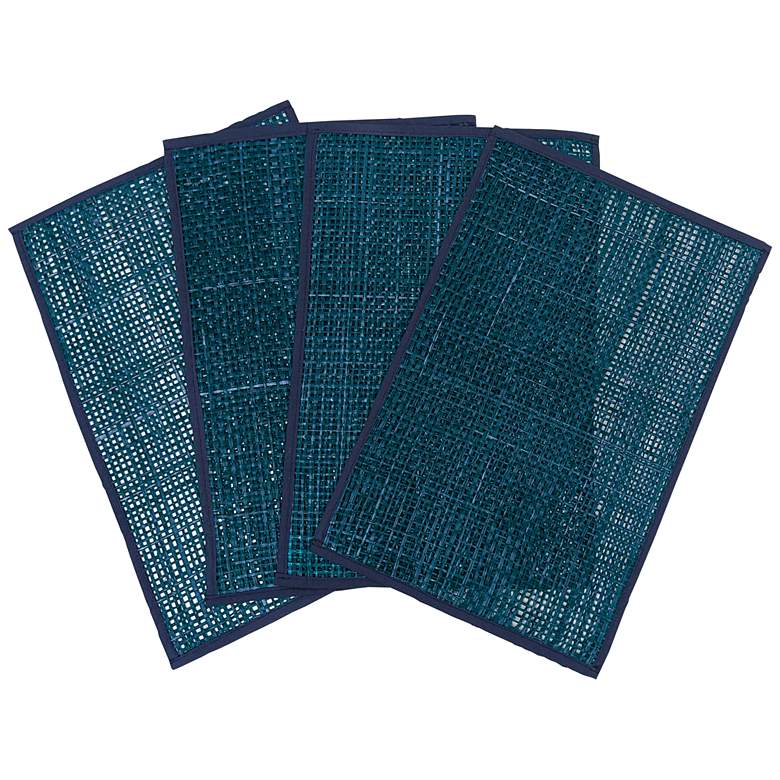 Image 1 Peele Cool Blue Seagrass Placemats Set of 4