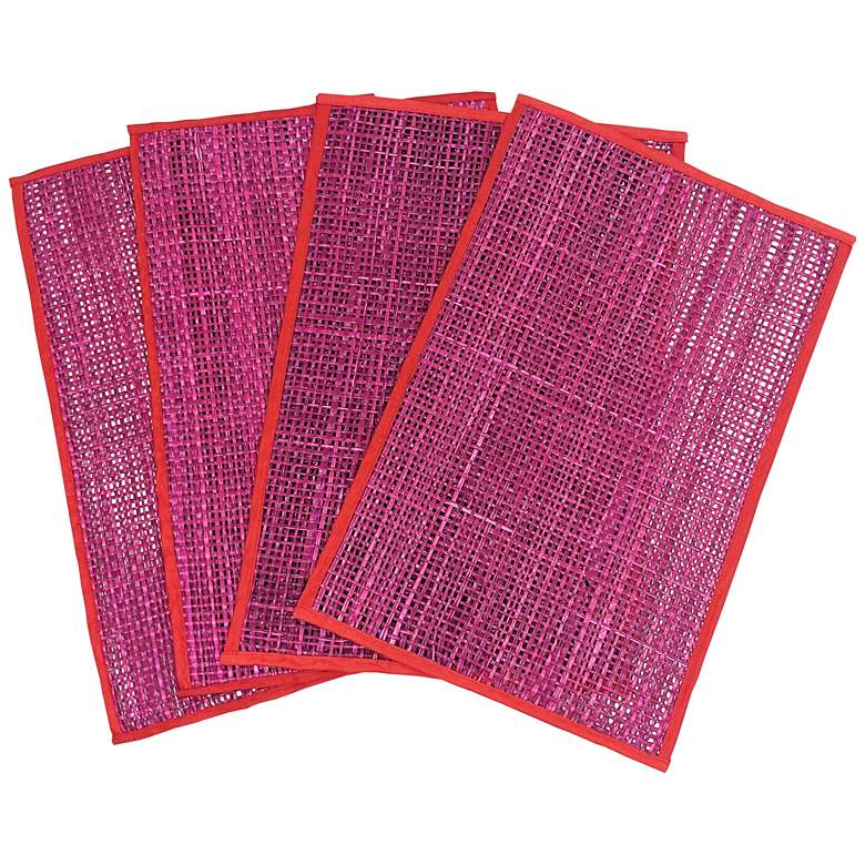 Image 1 Peele Punchy Pink Seagrass Placemats Set of 4