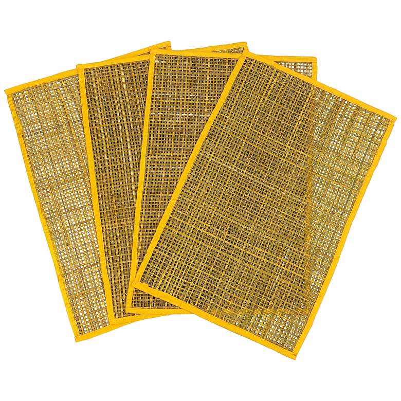 Image 1 Peele Sunny Yellow Seagrass Placemats Set of 4