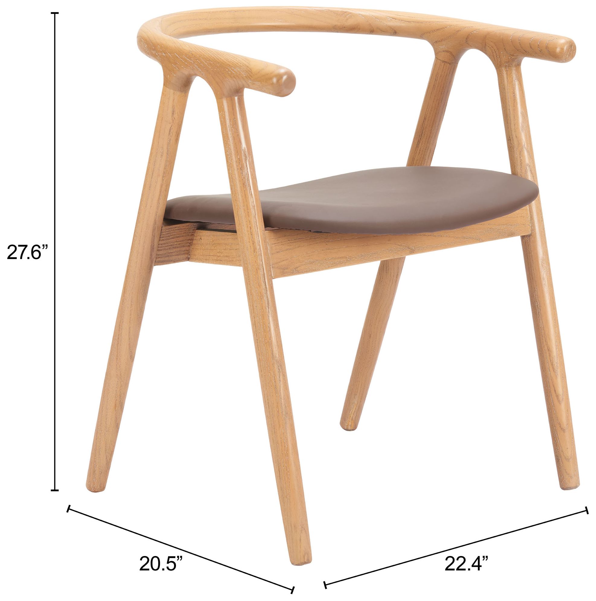 Image 7 Peker Dining Chair (Set of 2) Brown & Natural more views