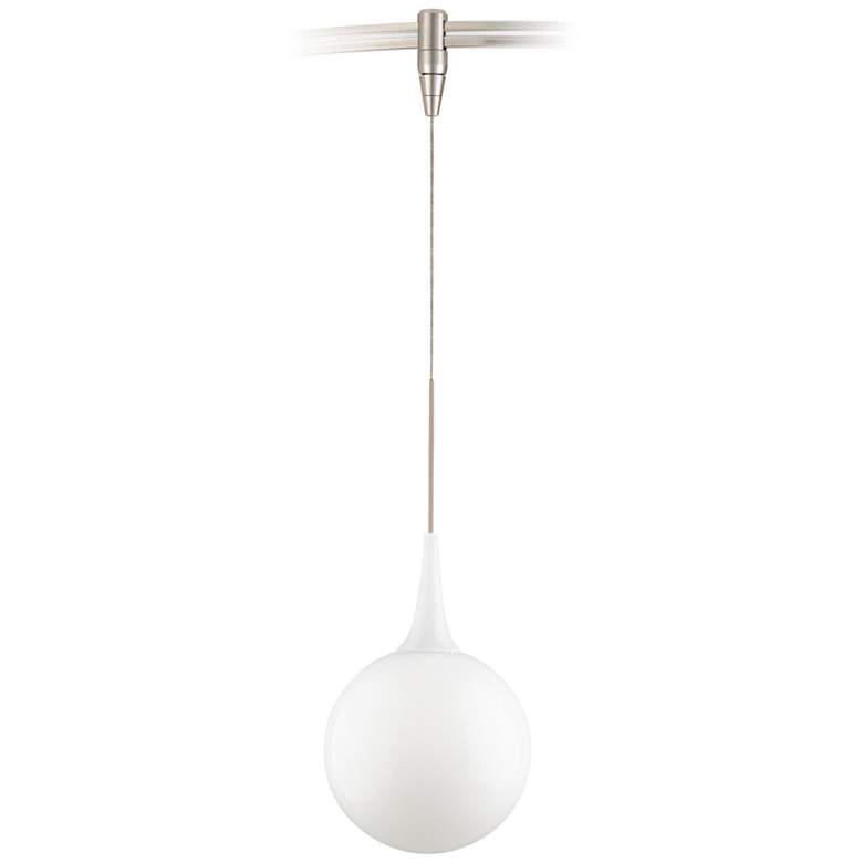 Image 1 Pele 6 1/2" Wide Satin Nickel LED Monorail Mini Pendant