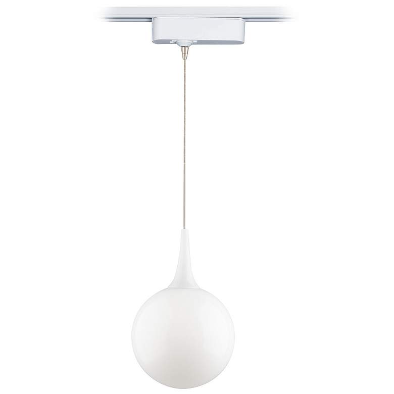 Image 1 Pele White Glass LED Tech Track Pendant for Juno Track Systems