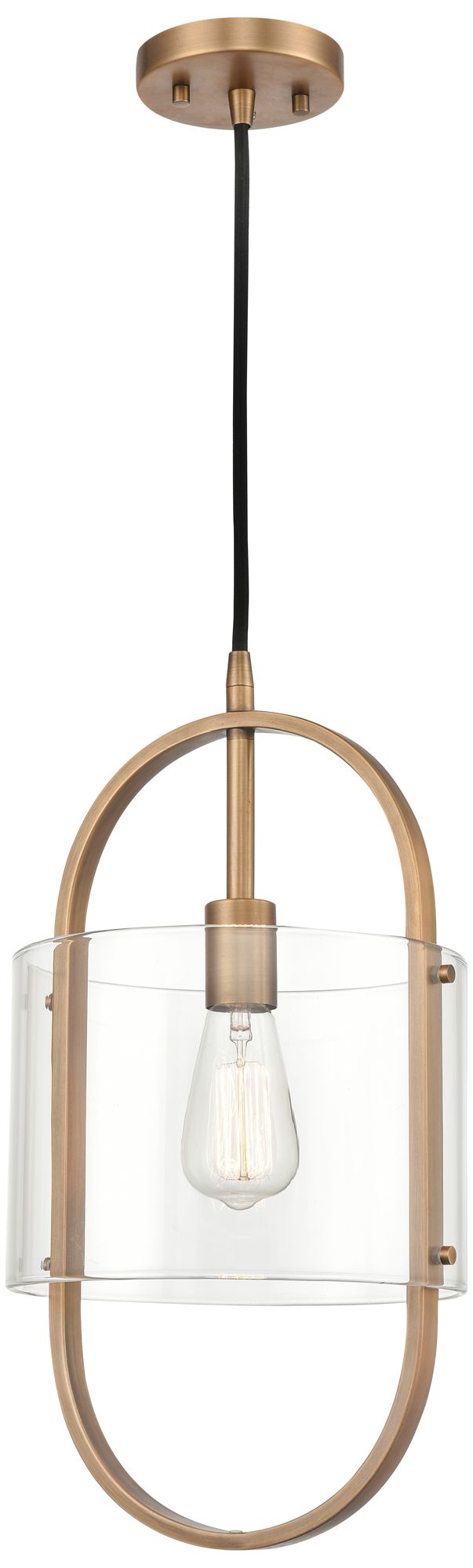 Pelham 10" LED Mini Pendant - Brushed Brass - Clear Shade