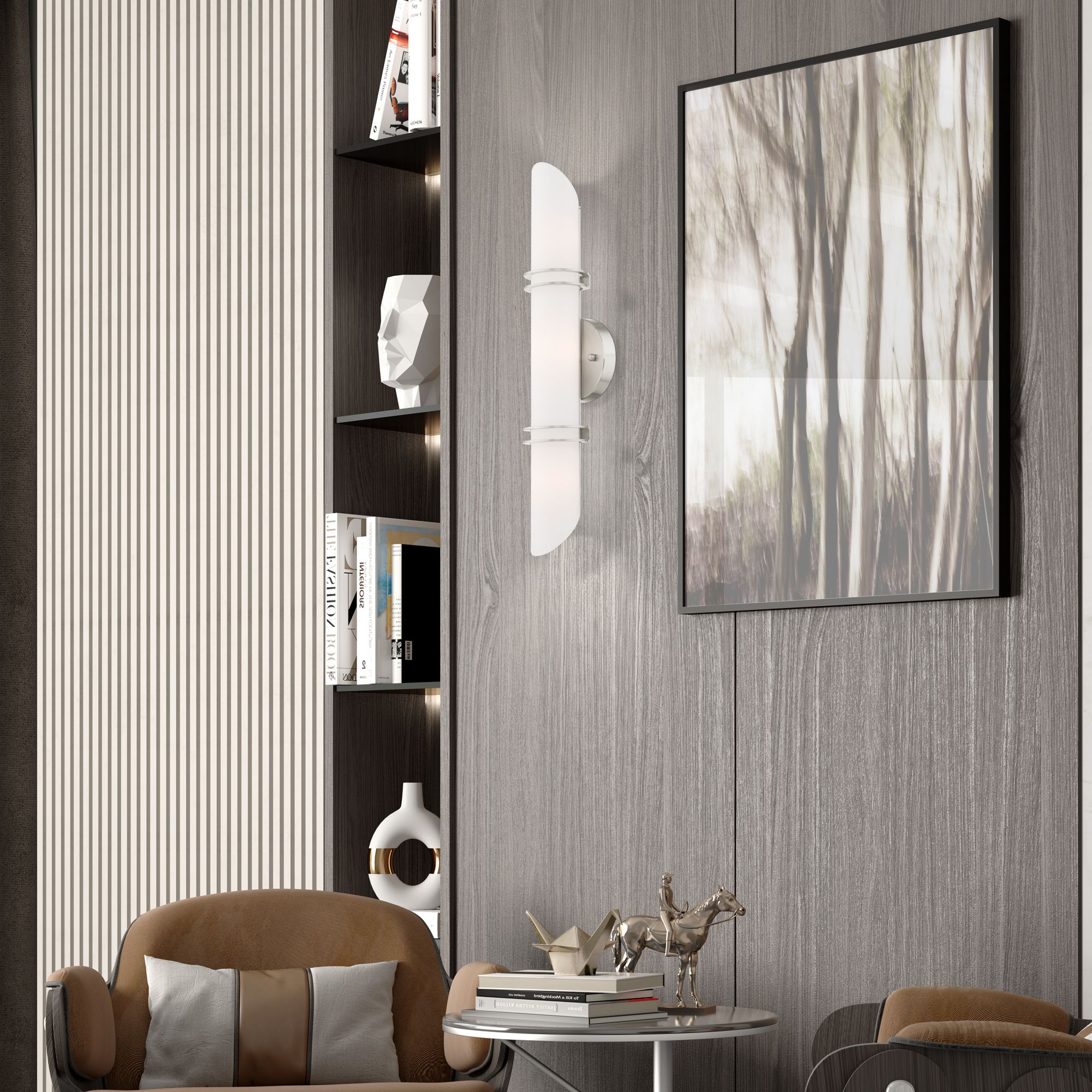 Pelham 19.75-in W Brushed Nickel Cylinder Vanity Light Bar