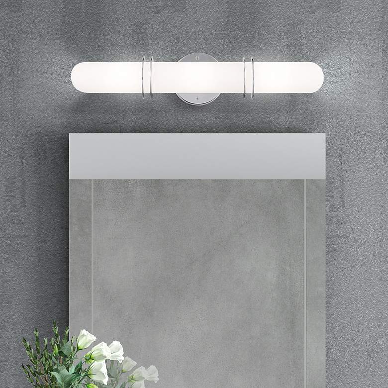 Image 4 Pelham 19.75-in W Polished Chrome Cylinder Vanity Light Bar more views